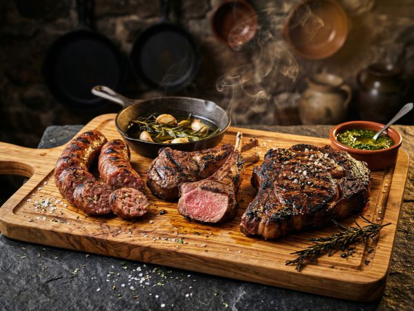 Grigliata mista di carne su tagliere ristorante Su Stentu Sestu